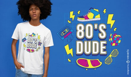 Fun 80s retro elements t-shirt design