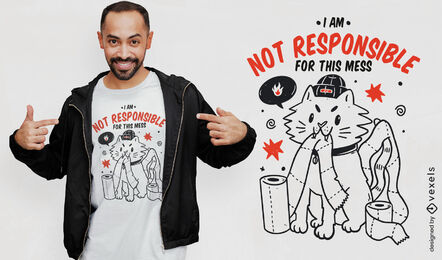 Messy cat character quote t-shirt design