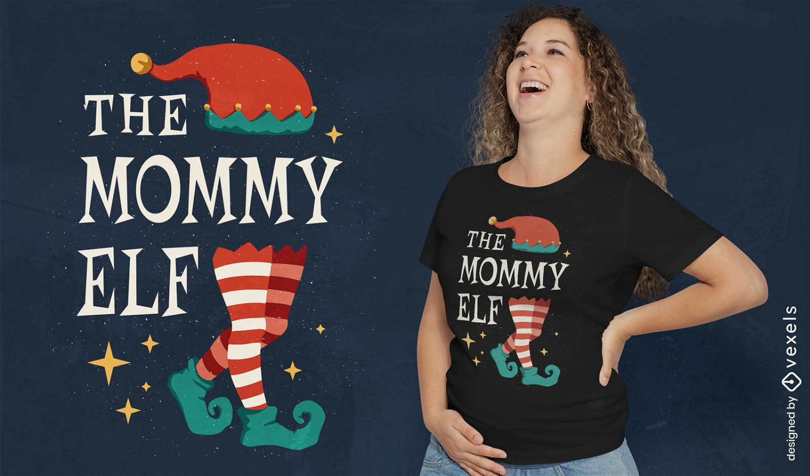 Design de camiseta com citação de mamãe elf