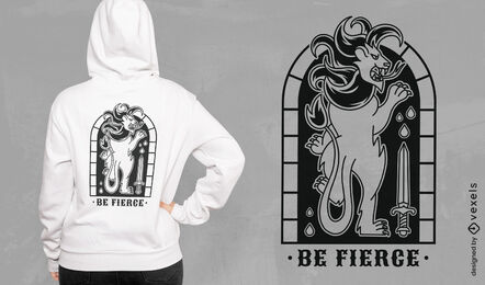 Diseño de camiseta de monstruo feroz