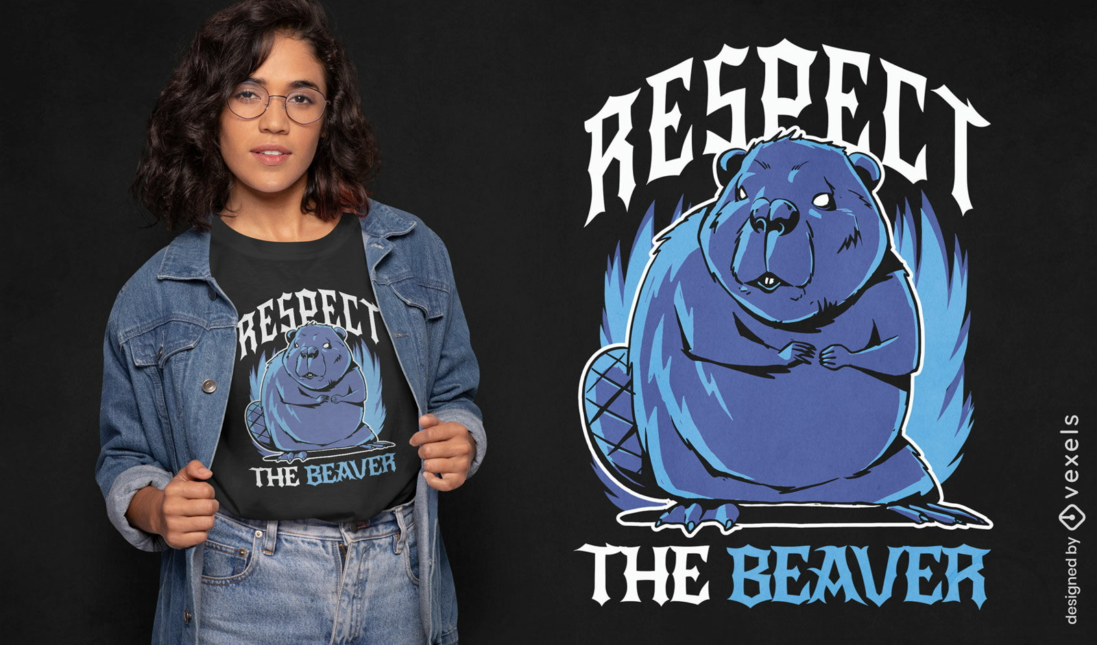 Respect the beaver quote t-shirt design