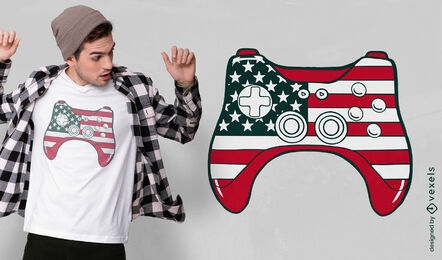 Joystick with USA flag t-shirt design