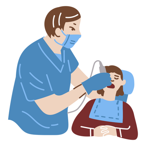 Patient in dental treatment PNG Design