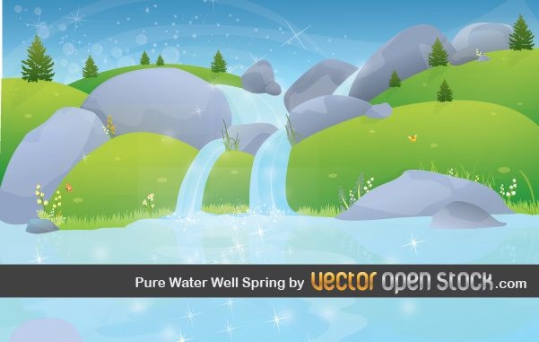Pure Water Well Spring Landscape 