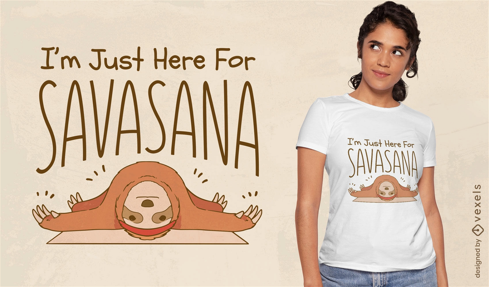 Sloth animal doing yoga t-shirt design