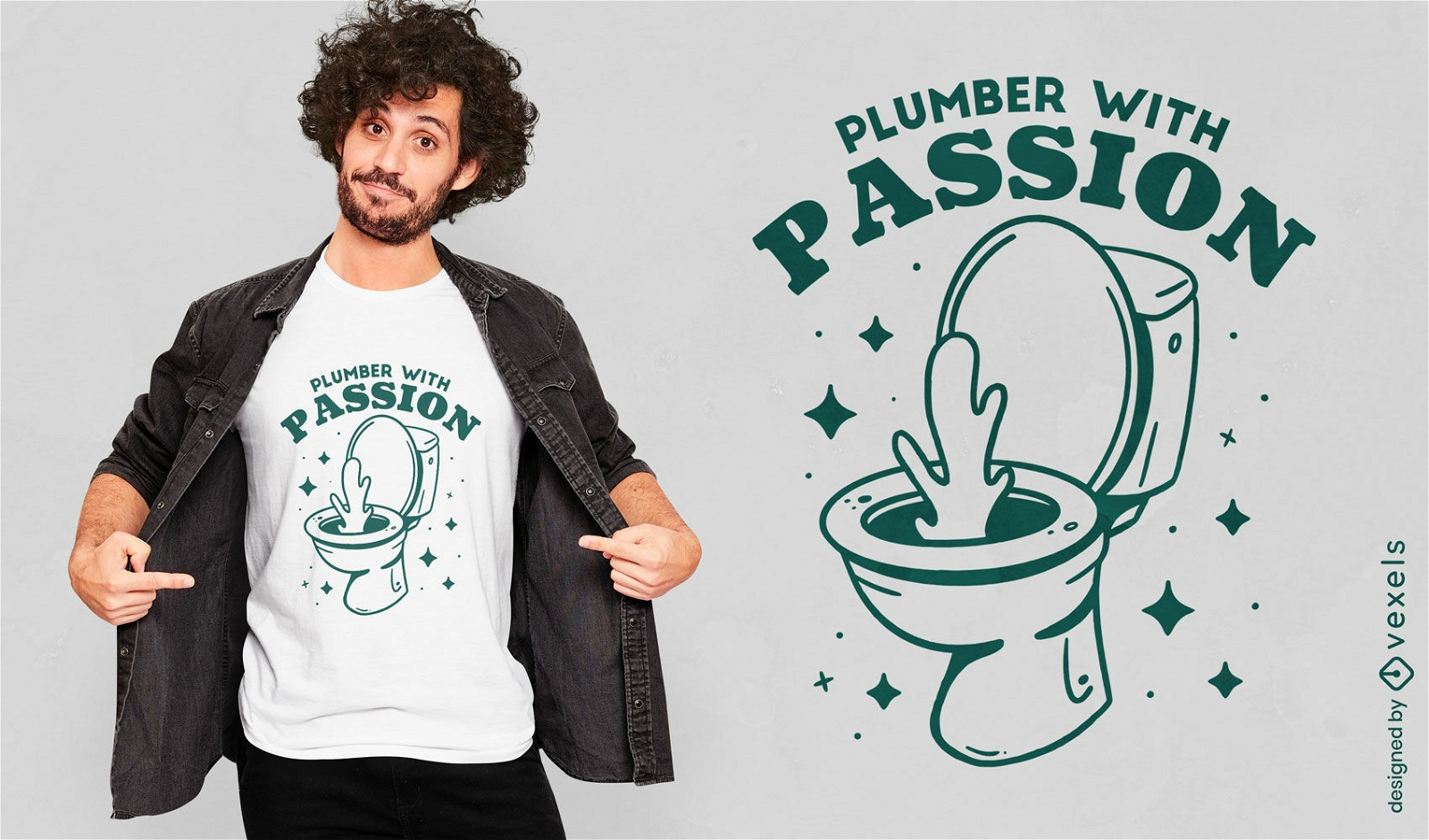 Design de camiseta de citação de banheiro de encanador