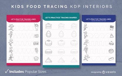 Food tracing diary design template KDP