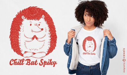 Design de camiseta de ouriço arrepiante