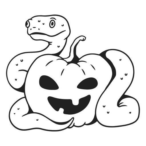 Carácter de trazo de calabaza serpiente Diseño PNG