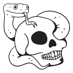 Personagem de traçado de crânio de cobra Desenho PNG