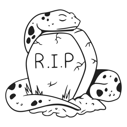 Carácter de trazo RIP de serpiente Diseño PNG