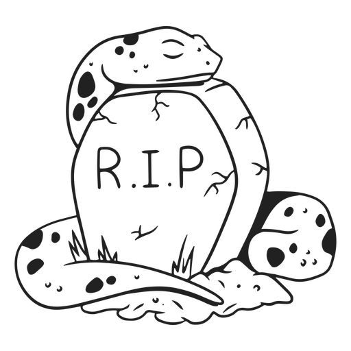 Snake RIP stroke character PNG Design