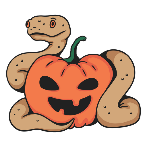 Carácter de calabaza serpiente Diseño PNG