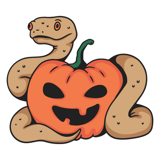 Snake pumpkin character PNG Design