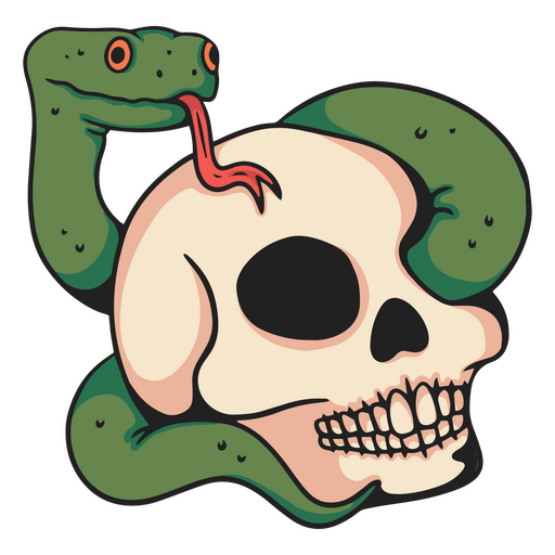 Snake skull character PNG Design