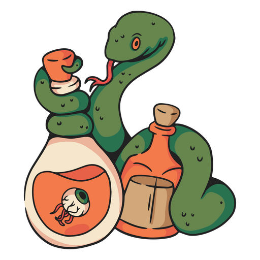 Carácter de poción de serpiente Diseño PNG