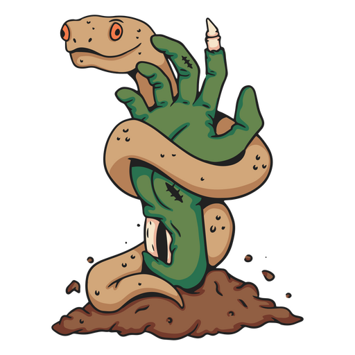 Schlangen-Zombie-Charakter PNG-Design