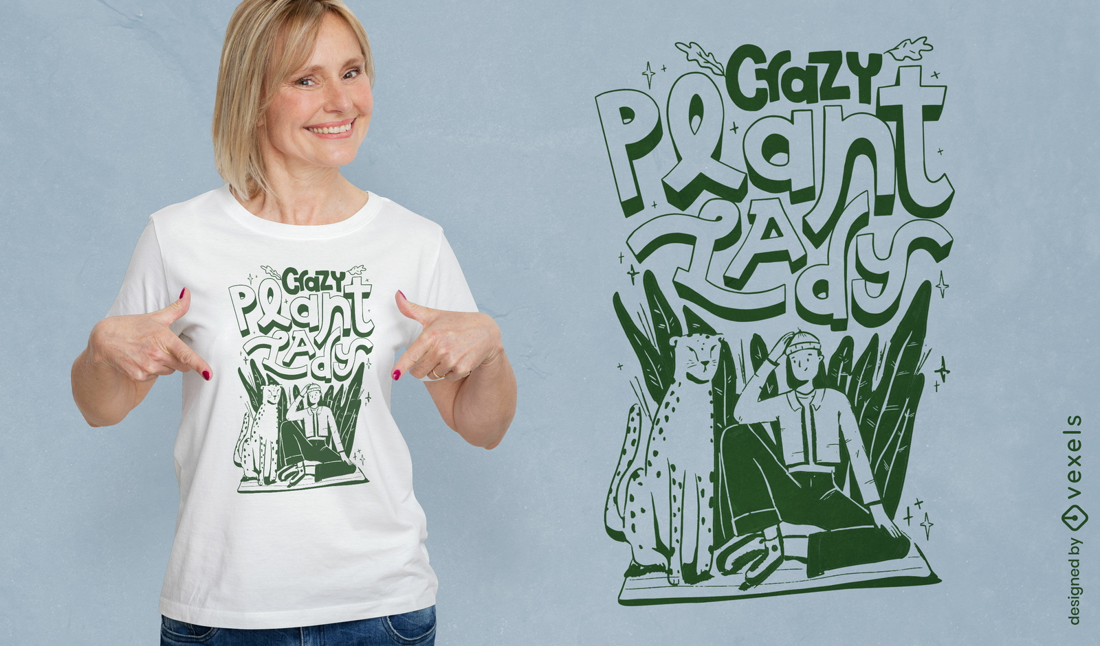 Crazy plany lady housplants cita diseño de camiseta