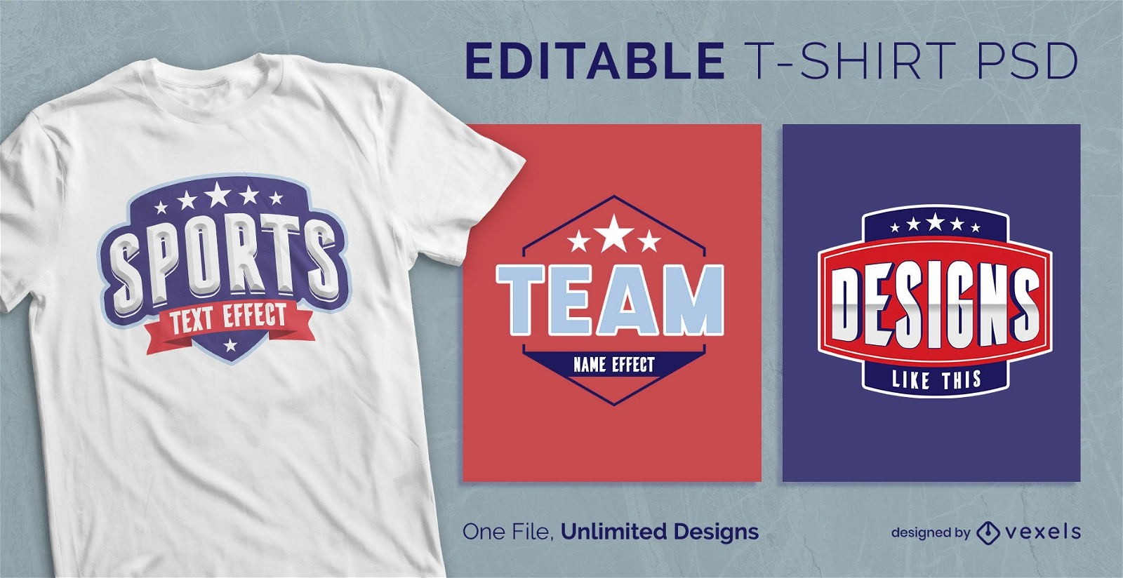 Classic sports badges scalable t-shirt psd