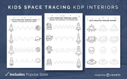 Plantilla de diseño de diario de elementos espaciales KDP