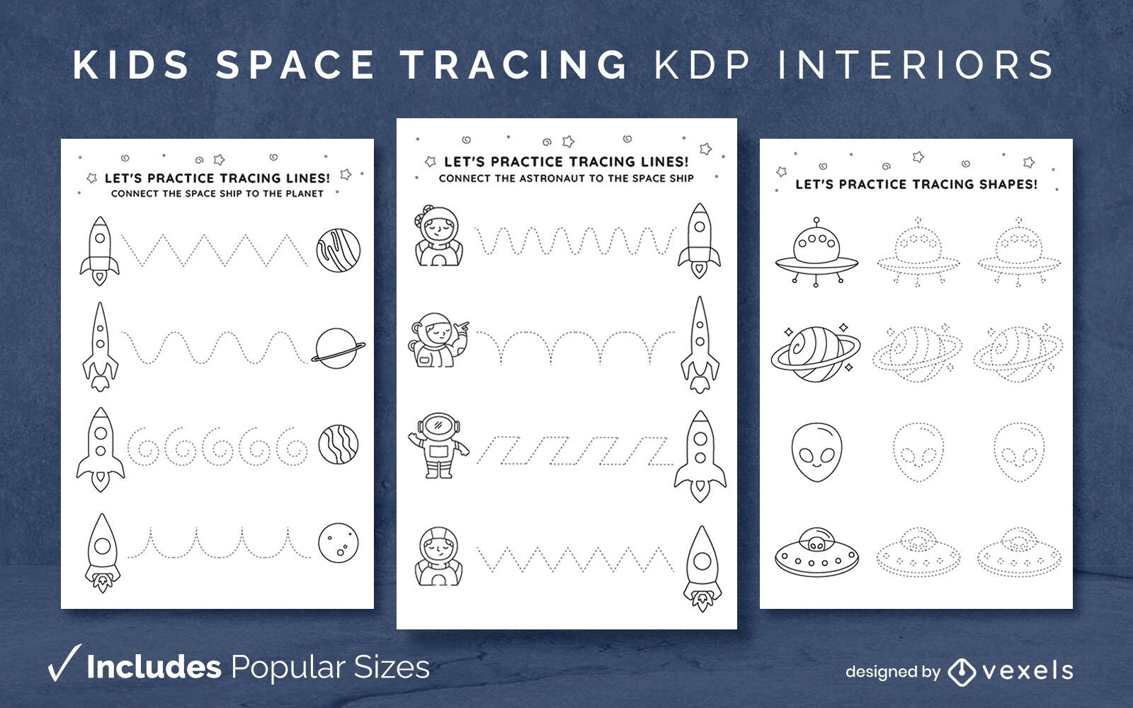 Plantilla de diseño de diario de elementos espaciales KDP