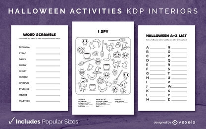 Halloween elements journal design template KDP