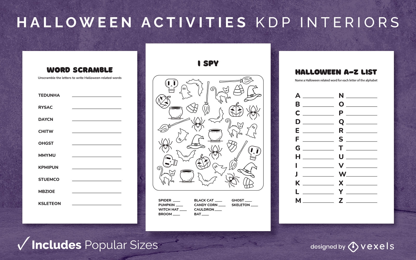Plantilla de diseño de diario de elementos de Halloween KDP