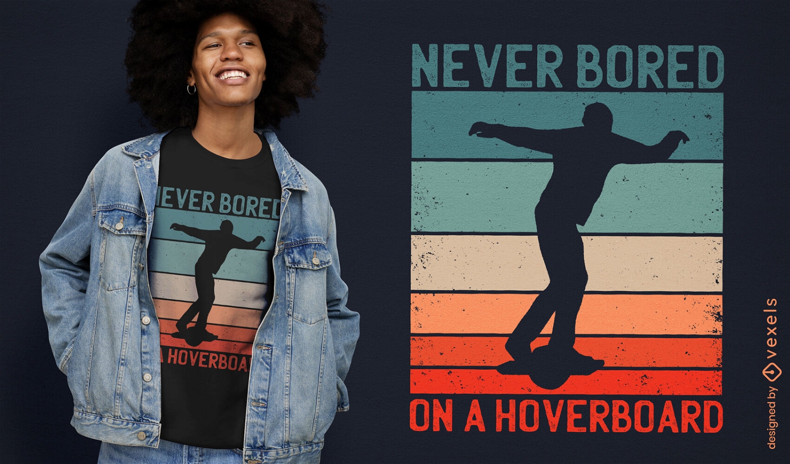 Steigen Sie niemals in ein Hoverboard-T-Shirt-Design ein