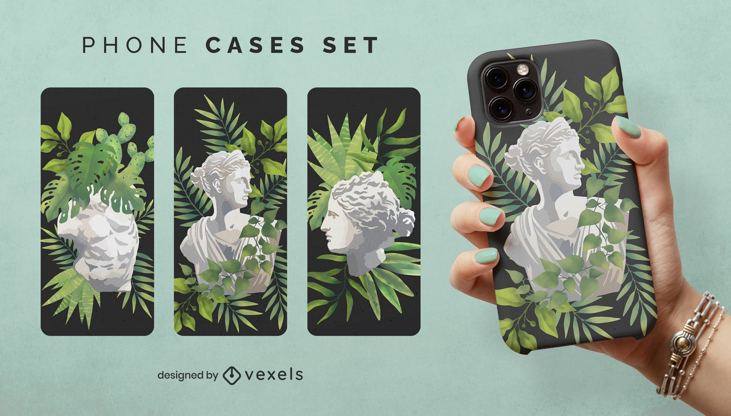 House plants and statues phone case design
