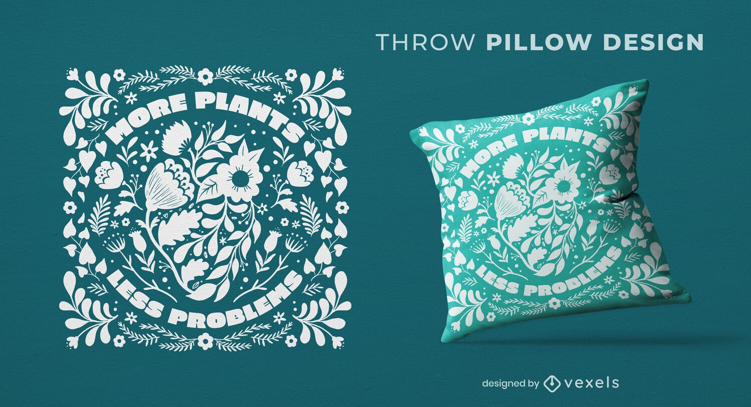 More plants throw pillow design
