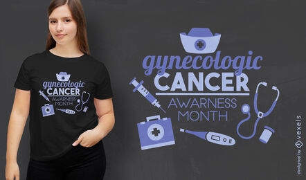 Design de camiseta de conscientização do câncer ginecológico