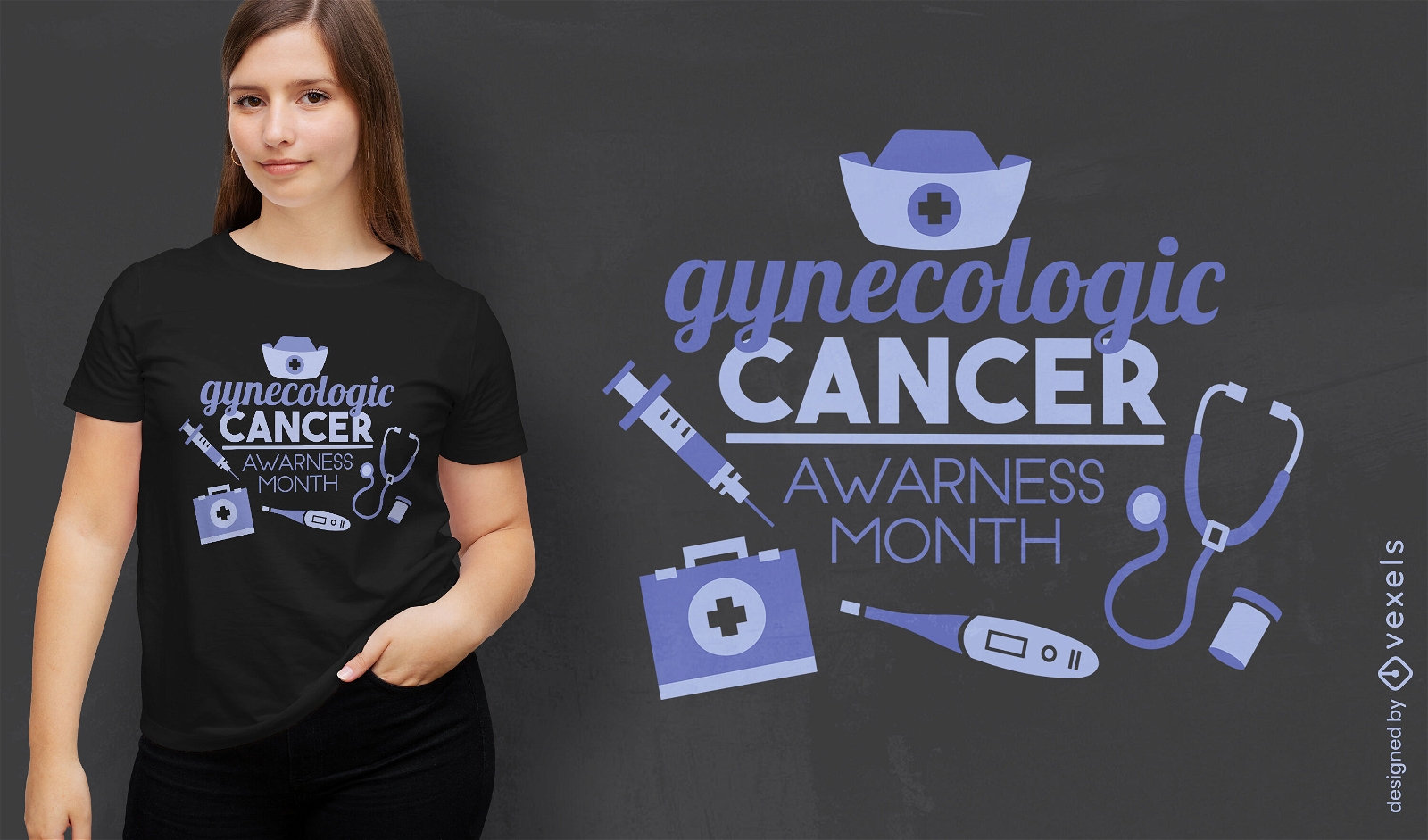 Gyn?kologisches Krebs-Bewusstseins-T-Shirt-Design