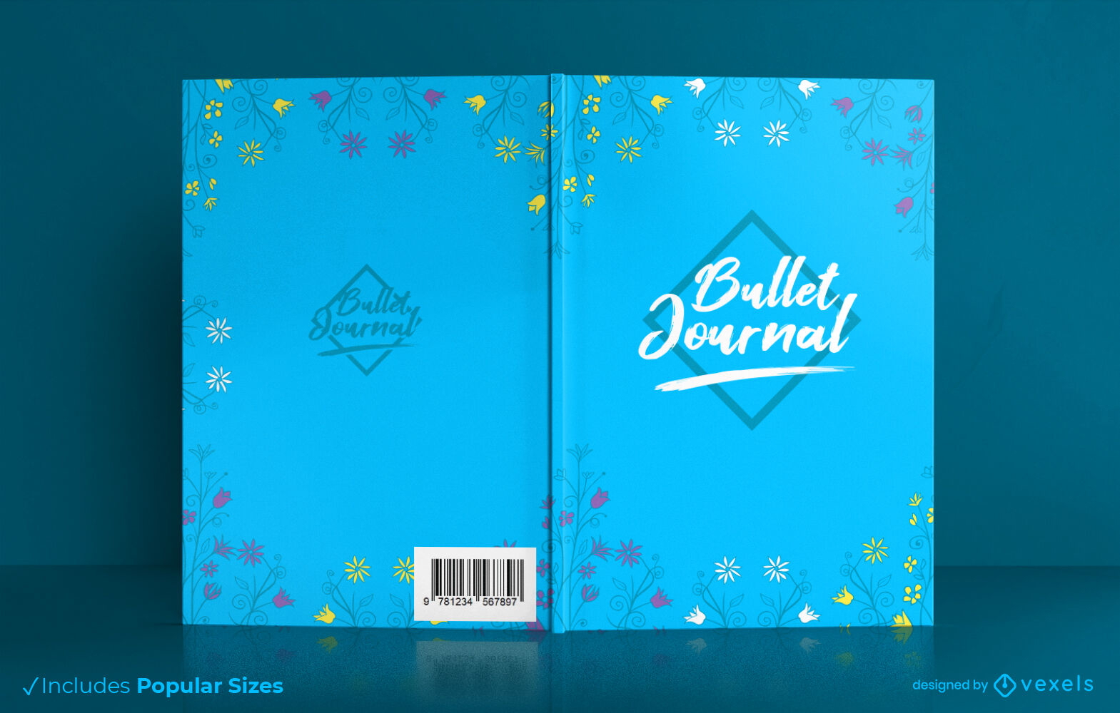 Bucheinband-Design f?r das Blumen-Bullet-Journal