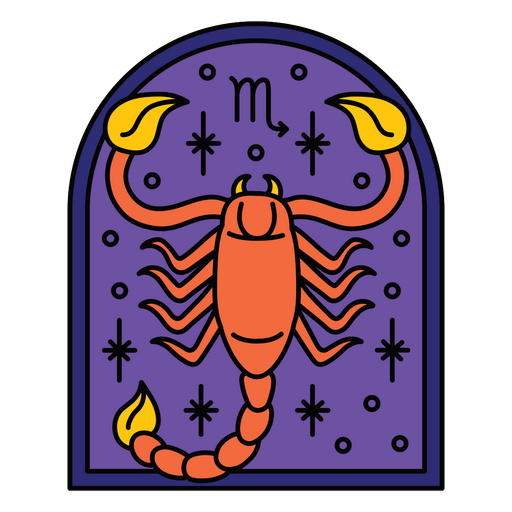 Escorpio de trazo de color del zodiaco Diseño PNG