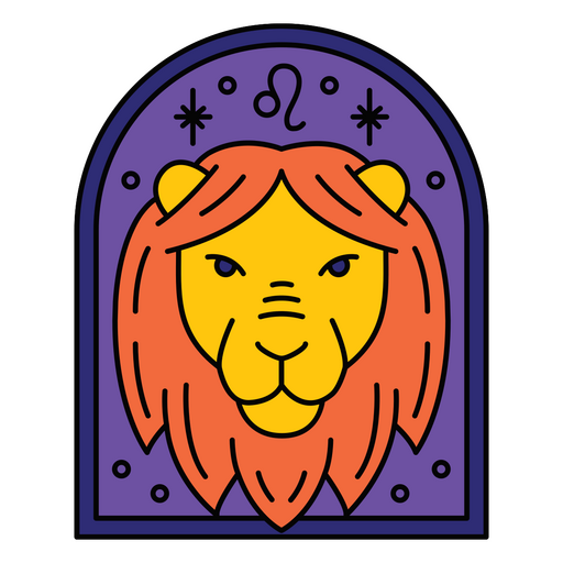 Trazo de color del zodiaco leo