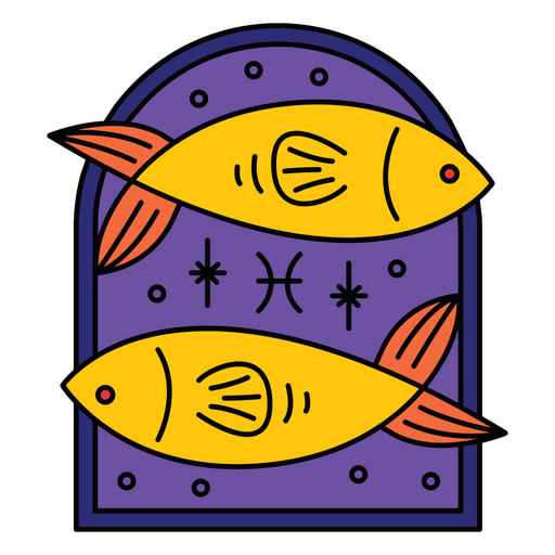 Sternzeichen Farbstrich Fische PNG-Design
