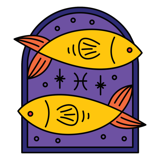 Zodiac color stroke pisces PNG Design