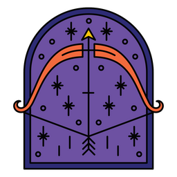 Sternzeichen Farbstrich Schütze PNG-Design