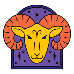 Aries de trazo de color del zodiaco Diseño PNG