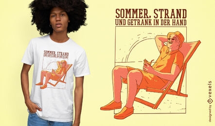 Design de camiseta com citação de coquetel de praia de verão