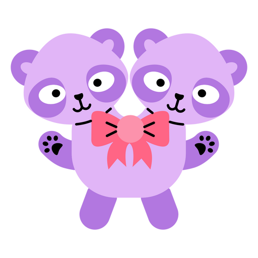 Psychedelic siamese bears PNG Design