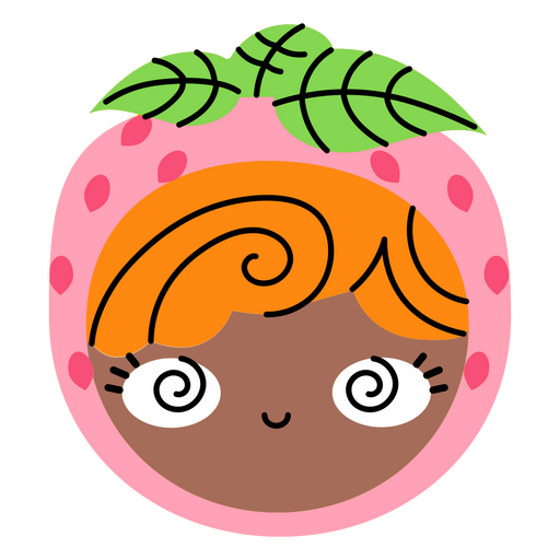 Psychedelischer Kopf in einer Erdbeere PNG-Design