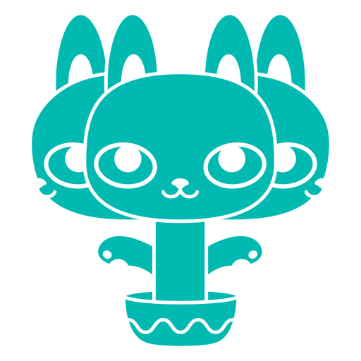 Psychedelic cat with multiple heads PNG Design