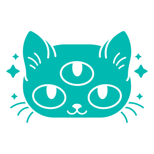 Gato de três olhos psicodélico Desenho PNG