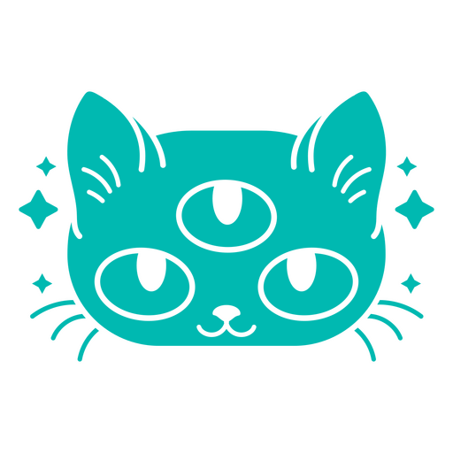 Psychedelic three-eyed cat PNG Design