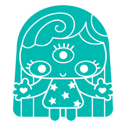 Espeluznante niña de tres ojos Diseño PNG