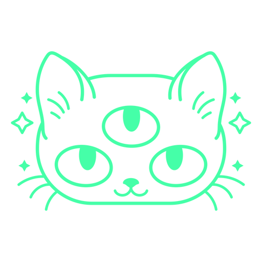 Diseño de gatito de tres ojos. Diseño PNG