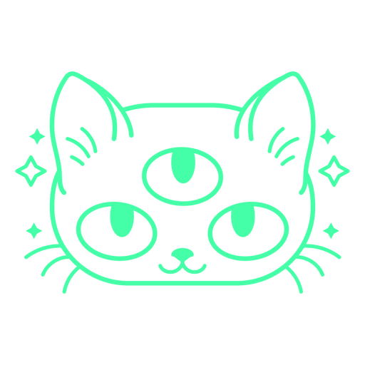 Desenho de gatinho de três olhos Desenho PNG