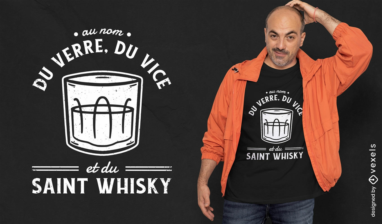 Design de camiseta com citação de uísque de Saint