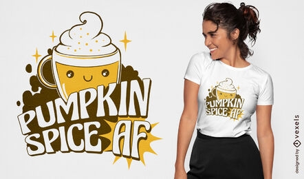 Cute pumpkin spice cartoon t-shirt design